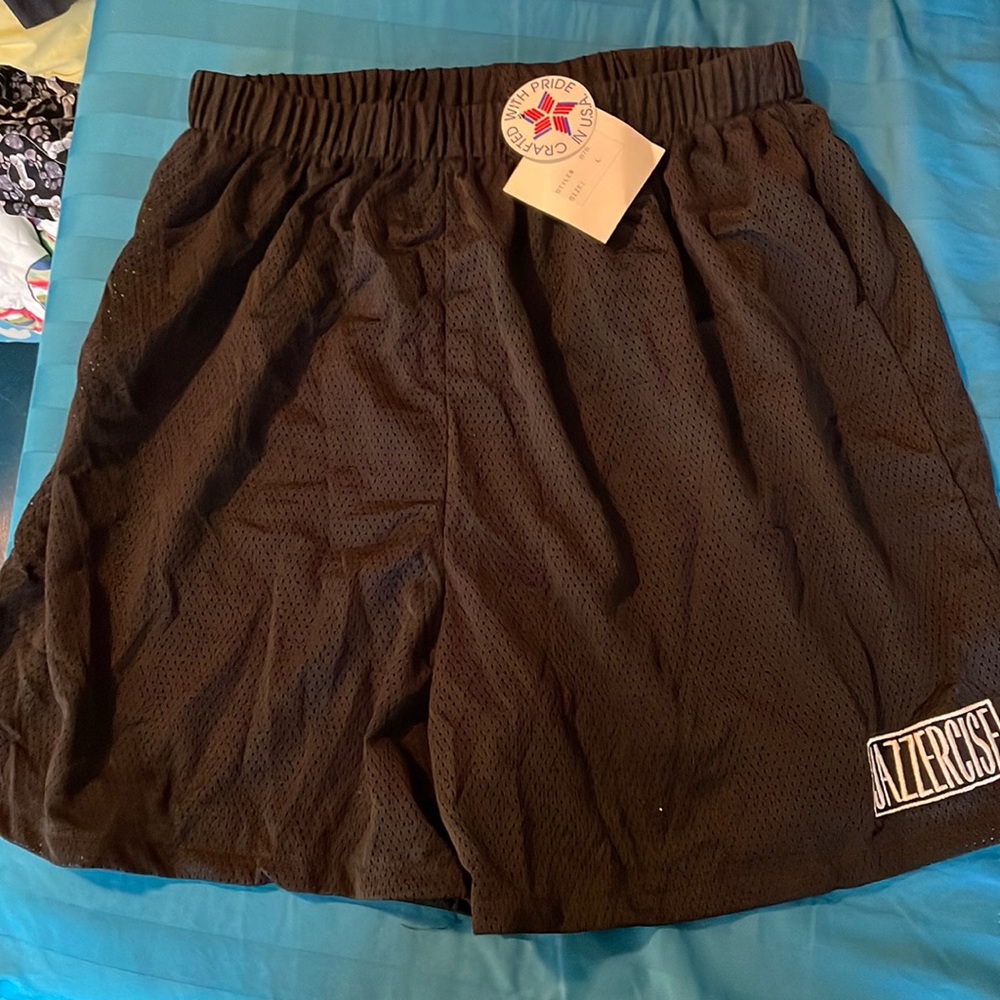 Jazzercise mesh shorts with embroidery NEW